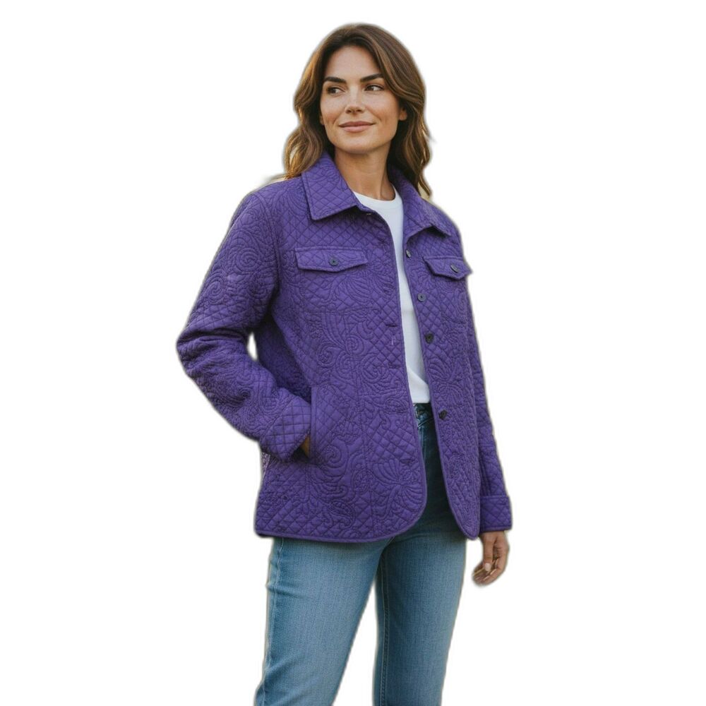 Kiko Comfortable  100 % Silk Women’s Purple Jacket Size M  Brand New  #58